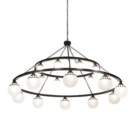 Meyda Tiffany Bola Tavern 20 Light 96" Wide Ring Chandelier Wrought Iron