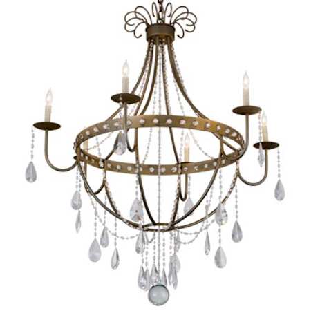 Meyda Tiffany Azaleia 6 Light 42" Wide Crystal Candle Style Chandelier Crystal