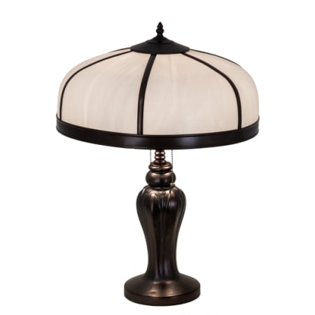Meyda Tiffany Arts and Crafts Dome 2 Light 24" Tall Buffet Table Lamp Craftsman Brown
