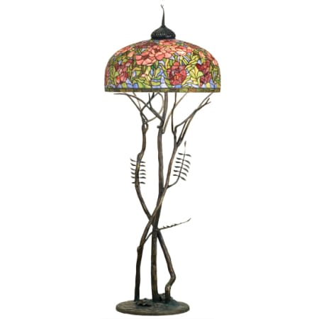 Meyda Tiffany Tiffany Oriental Poppy 3 Light 74" Tall Tree Floor Lamp Bronze