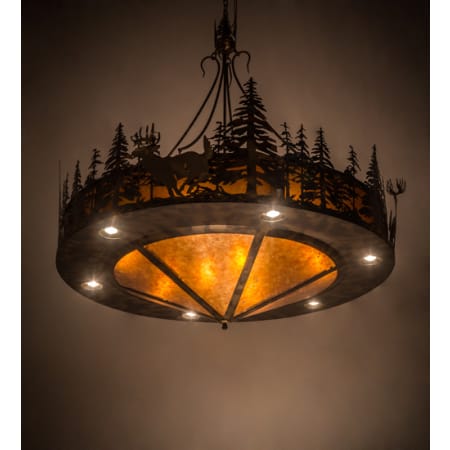 Meyda Tiffany Deer at Dusk 8 Light 58" Wide Pendant Antique Copper / Burnished