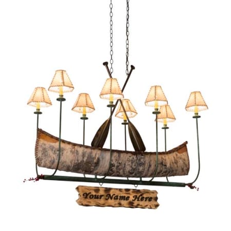 Meyda Tiffany Personalized Canoe 8 Light 51" Wide Linear Chandelier Antique Copper / Tarnished Copper