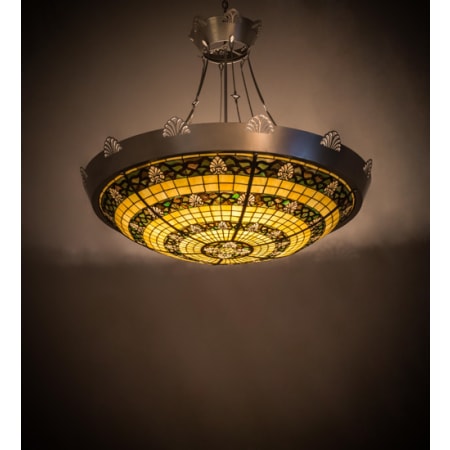 Meyda Tiffany Shell and Ribbon 8 Light 48" Wide Pendant Nickel