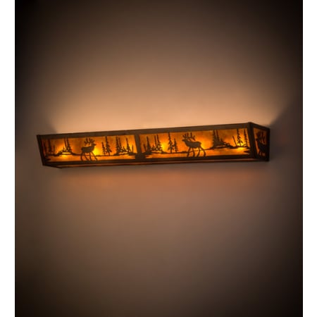 Meyda Tiffany Elk at Lake 36" Wide Bath Bar Antique Copper