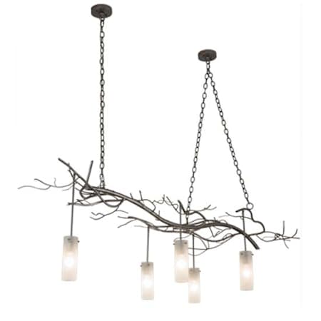 Meyda Tiffany Winter Solstice 5 Light 72" Wide Linear Chandelier Nickel