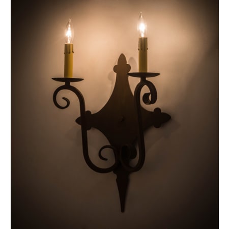 Meyda Tiffany Angelique 2 Light 18" Tall Wall Sconce Rustic Iron