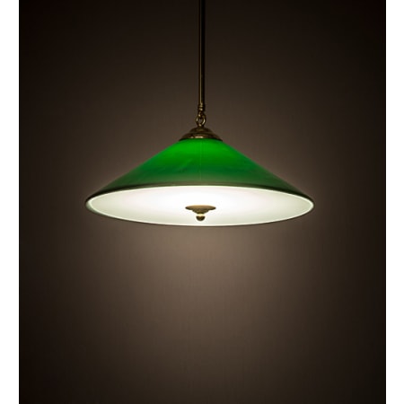 Meyda Tiffany Bailey Banker's 18" Wide Pendant Polished Brass
