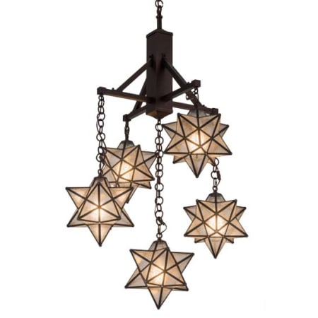 Meyda Tiffany Moravian 5 Light 30" Wide Chandelier Mahogany Bronze
