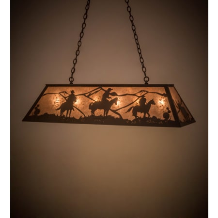 Meyda Tiffany Rustlers 6 Light 48" Wide Linear Pendant Timeless Bronze