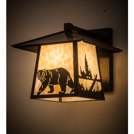 Meyda Tiffany Stillwater Northwoods Lone Bear 12" Tall Wall Sconce Craftsman Brown