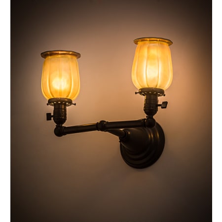 Meyda Tiffany Revival 2 Light 10" Tall Wall Sconce Craftsman Brown
