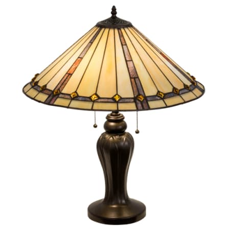 Meyda Tiffany Belvidere 2 Light 24" Tall Buffet Table Lamp Mahogany Bronze
