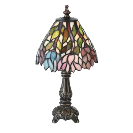 Meyda Tiffany 13" H Wisteria Mini Lamp Beige Pink Purple