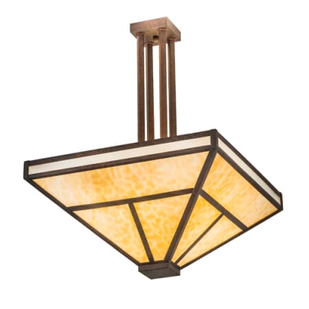 Meyda Tiffany T Mission 8 Light 34" Wide Semi-Flush Ceiling Fixture - Rust Finish Rust