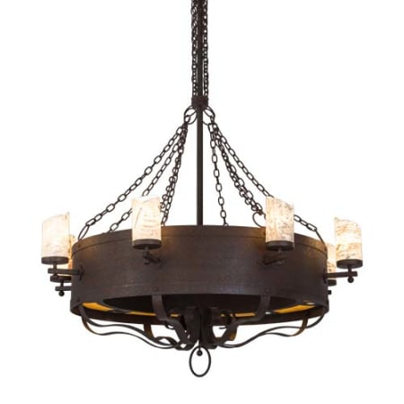 Meyda Tiffany Parnella 6 Light 54" Wide Pillar Candle Chandelier Rust