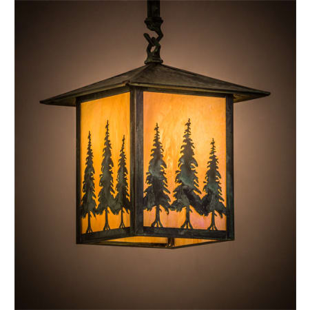 Meyda Tiffany Tall Pines 13" Wide Pendant Verdigris
