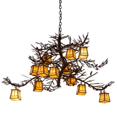 Meyda Tiffany Pine Branch Valley View 12 Light 40" Wide Chandelier Rust / Wrought Iron