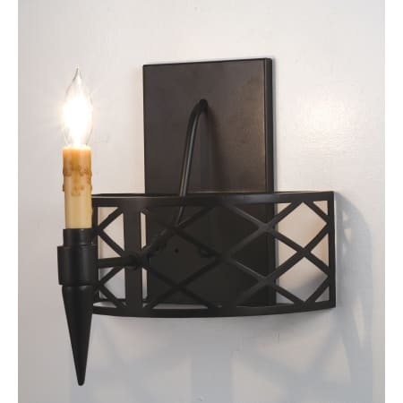 Meyda Tiffany 12" W Top Ridge Wall Sconce Black