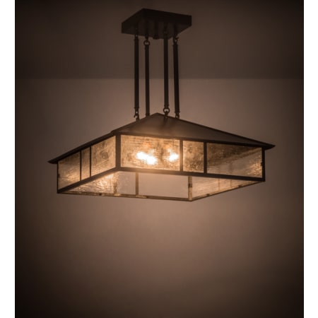 Meyda Tiffany Mission 3 Light 34" Wide Pendant Craftsman Brown