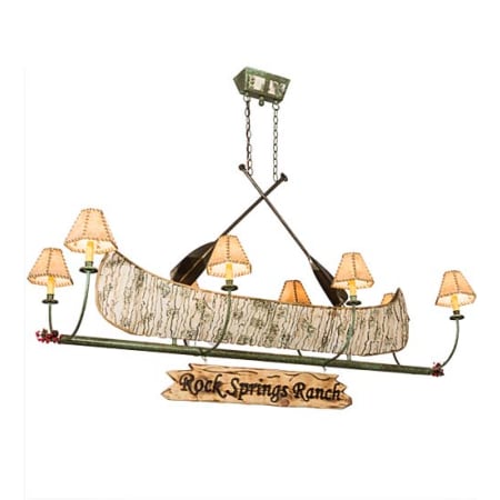 Meyda Tiffany Personalized Canoe 8 Light 68" Wide Linear Chandelier Antique Copper / Tarnished Copper