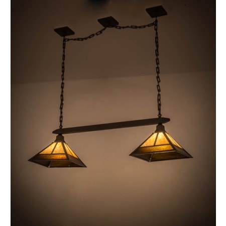 Meyda Tiffany Mission 2 Light 46" Wide Linear Pendant Oil Rubbed Bronze