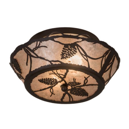 Meyda Tiffany Whispering Pines 2 Light 8" Tall Semi-Flush Ceiling Fixture - Oil Rubbed Bronze Finish Oil Rubbed Bronze