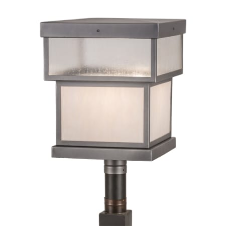 Meyda Tiffany Quadrato 22" Tall Post Light Pewter