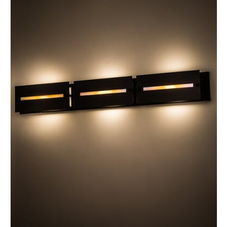 Meyda Tiffany Moss Creek Creekside 3 Light 45" Wide Vanity Light Solar Black