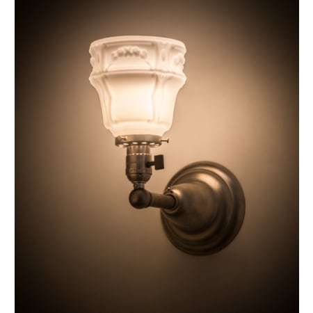 Meyda Tiffany Revival 10" Tall Wall Sconce with Shade Brushed Nickel