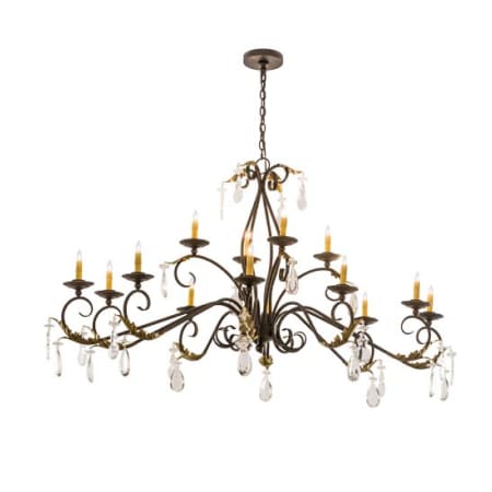 Meyda Tiffany Long Windsor 14 Light 38" Wide Crystal Candle Style Chandelier Bronze