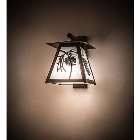 Meyda Tiffany Scotch Pine 20" Tall Wall Sconce with Shade Mahogany Bronze