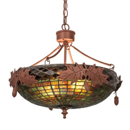 Meyda Tiffany Greenbriar Oak 2 Light 20" Wide Pendant Rust