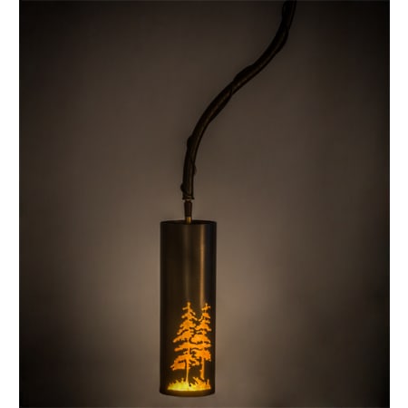 Meyda Tiffany Tall Pines 4" Wide Mini Pendant Antique Copper