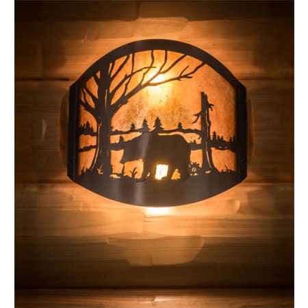 Meyda Tiffany Bear 2 Light 11" Tall Wall Sconce Timeless Bronze