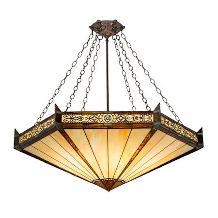 Meyda Tiffany 6 Light 42" Wide Pendant Mahogany Bronze