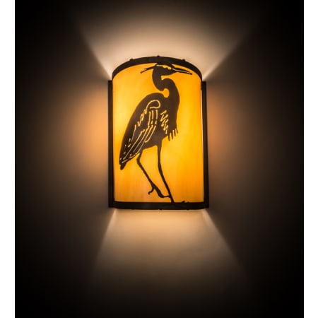 Meyda Tiffany Heron 12" Tall Wall Sconce with Shade Antique Copper