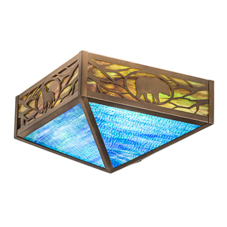 Meyda Tiffany Wildlife 4 Light 26" Wide Semi-Flush Ceiling Fixture Antique Copper