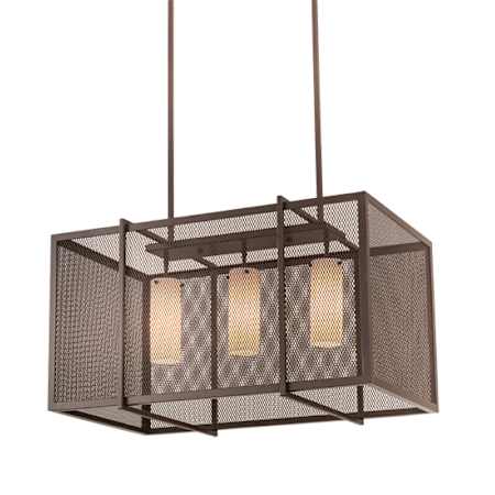 Meyda Tiffany 3 Light 32" Wide Cage Linear Pendant Cafe-Noir