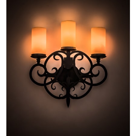 Meyda Tiffany Ashley 3 Light 18" Tall Wall Sconce Costello Black