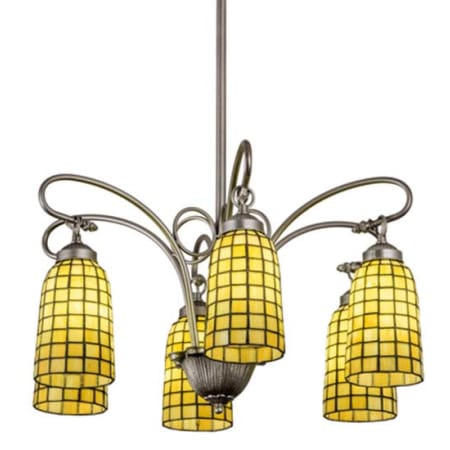 Meyda Tiffany Terra Verde 6 Light 26" Wide Chandelier Nickel