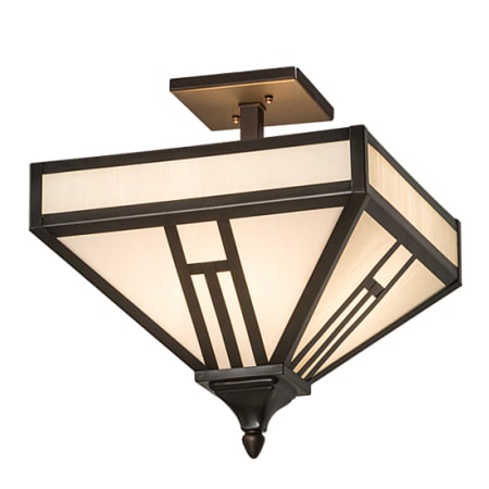 Meyda Tiffany H Mission 4 Light 19" Wide Semi-Flush Ceiling Fixture - Craftsman Brown / Mahogany Bronze Finish Craftsman Brown / Mahogany Bronze