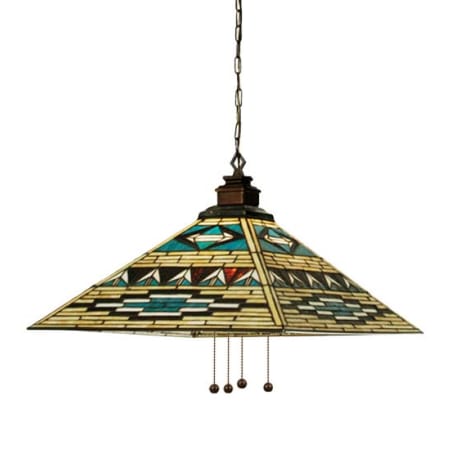 Meyda Tiffany VALENCIA Mission 4 Light 24" Wide Pendant Mahogany Bronze