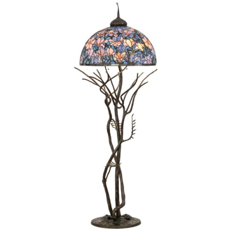 Meyda Tiffany Tiffany Magnolia 3 Light 75" Tall Tree Floor Lamp Antique Copper