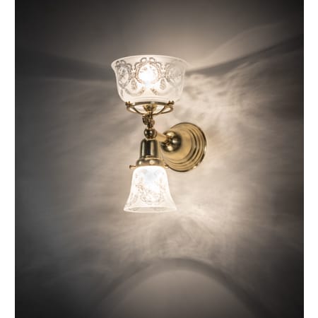Meyda Tiffany Revival 2 Light 13" Tall Wall Sconce Polished Brass