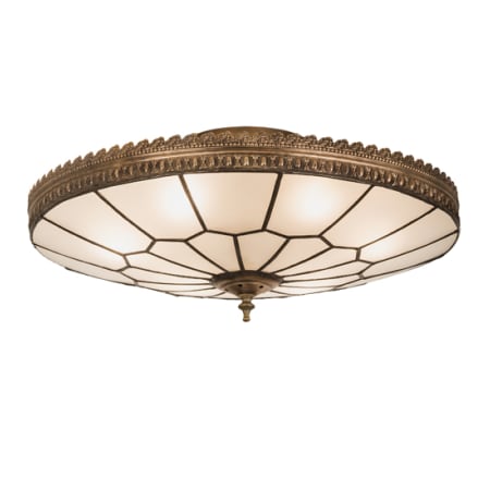 Meyda Tiffany Vincent Honeycomb 6 Light 21" Wide Semi-Flush Bowl Ceiling Fixture Antique Brass