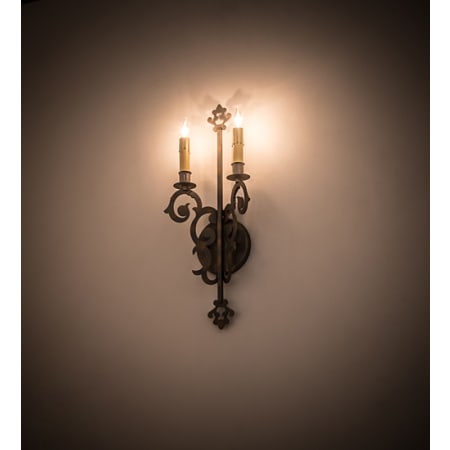 Meyda Tiffany Aneila 2 Light 20" Tall Wall Sconce with Faux Candles French Bronze