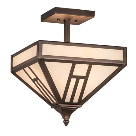 Meyda Tiffany H Mission 4 Light 19" Wide Semi-Flush Ceiling Fixture - Mahogany Bronze Finish Mahogany Bronze