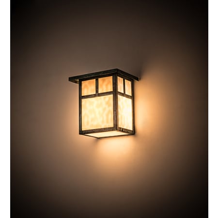 Meyda Tiffany Hyde Park 8" Tall Wall Sconce with Shade Verdigris