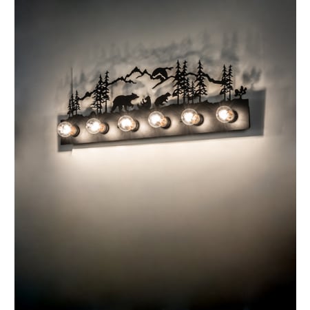 Meyda Tiffany Bear 6 Light 32" Wide Vanity Strip Textured Black
