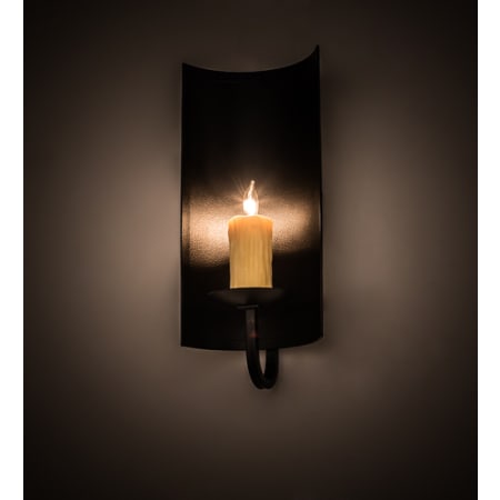 Meyda Tiffany Shoreham 16" Tall Wall Sconce Black Satin Wrought Iron